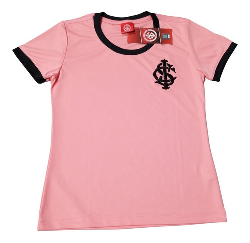 Camisa Baby Look Feminina Rosa Internacional Licenciada